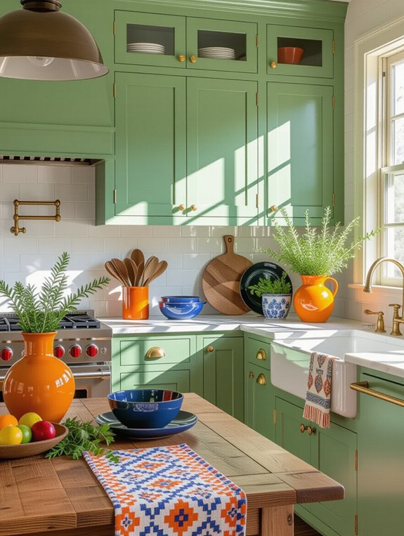 colorful accessories transform kitchen