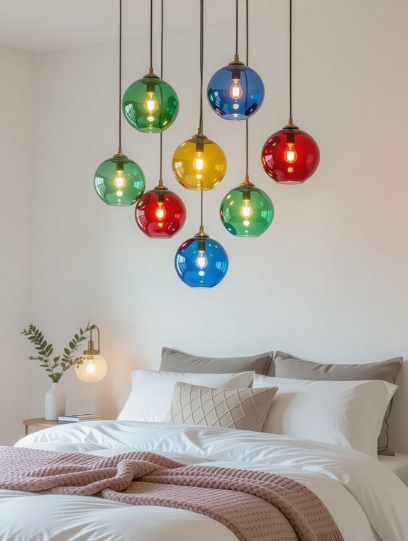 colorful glass globe decor