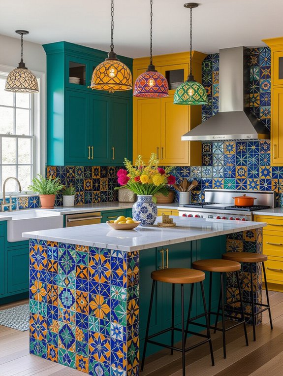 colorful kitchen island design