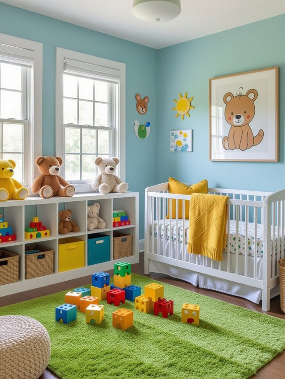 colorful nursery block accents