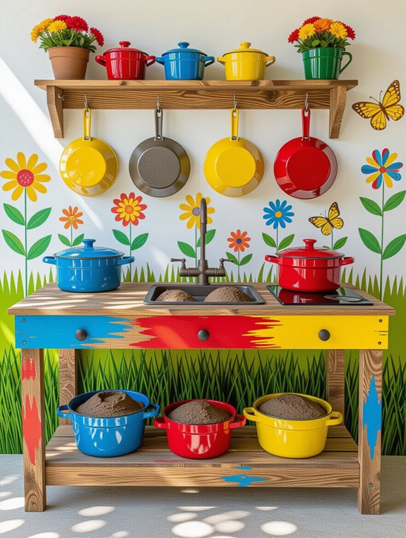 colorful outdoor play kitchen