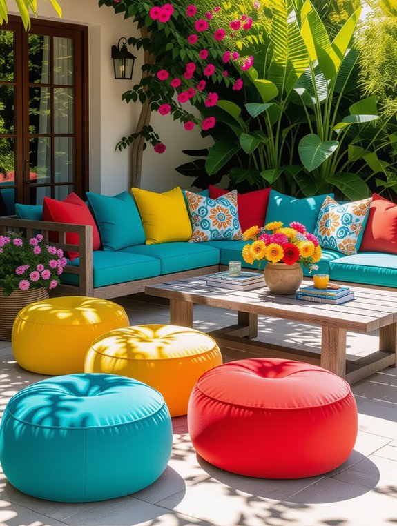colorful outdoor seating options