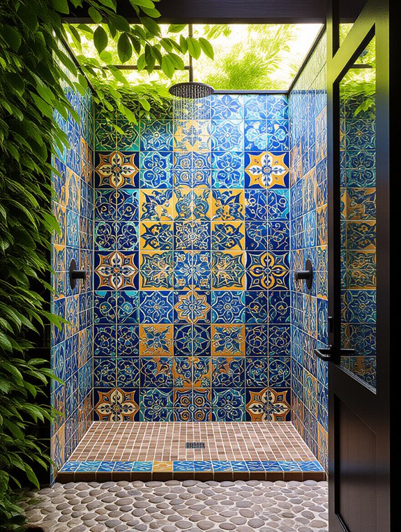 colorful outdoor shower retreat