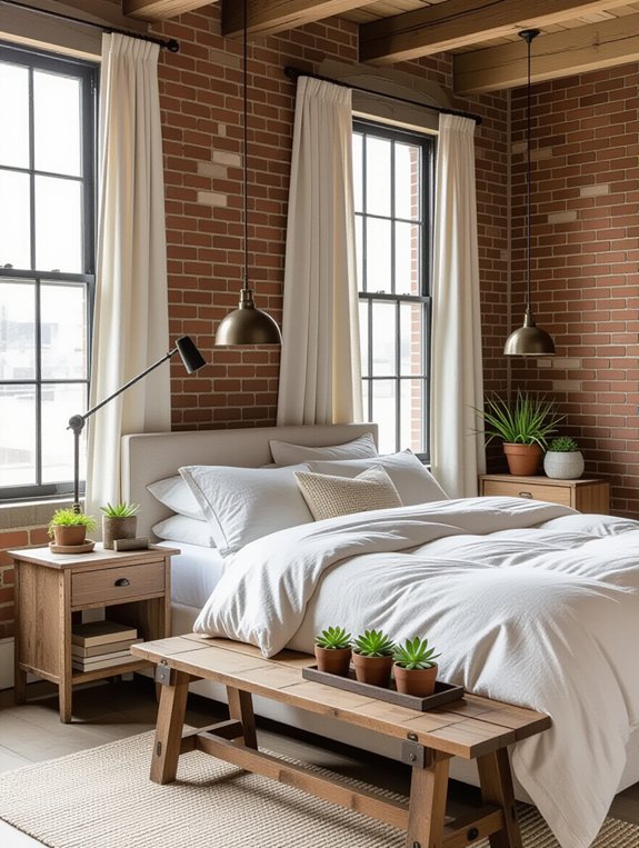 comfortable industrial bedroom retreat