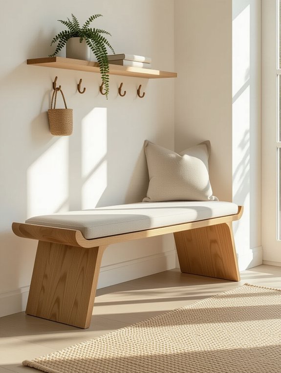 compact stylish entryway bench