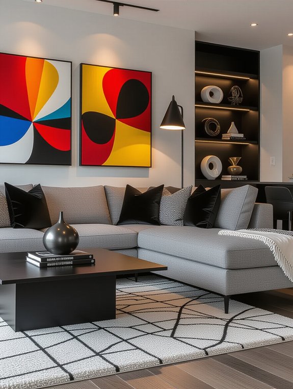 contemporary art enhances interiors