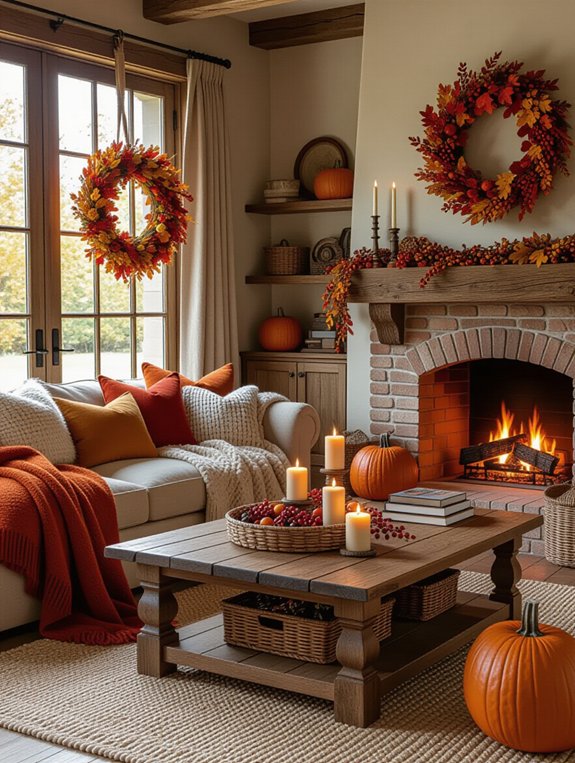 cozy autumn wreath decoration