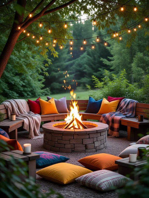 cozy backyard fire pit