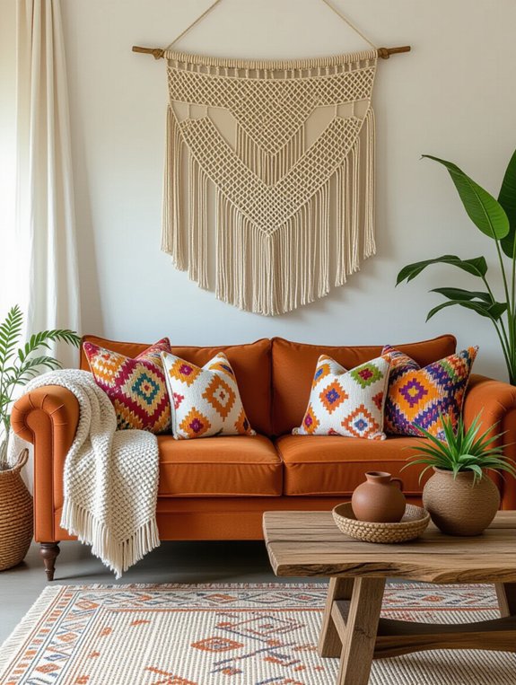 cozy bohemian textured sofa
