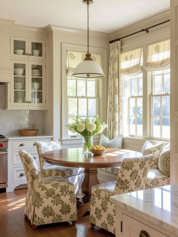 cozy breakfast nook ambiance