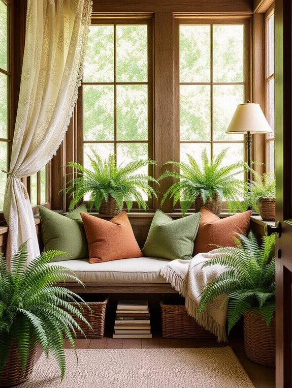 cozy chair surrounded by greenery