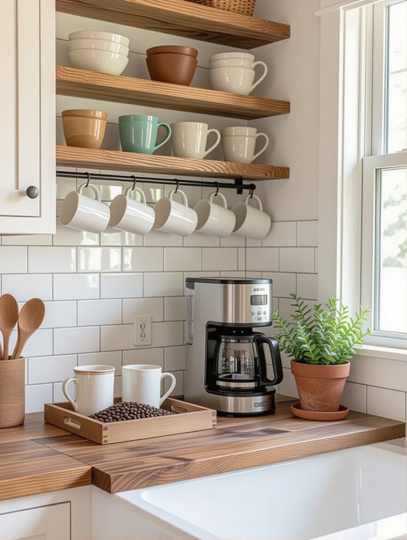 cozy coffee station setup