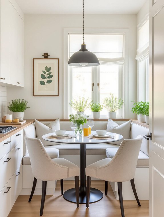 cozy compact breakfast nook