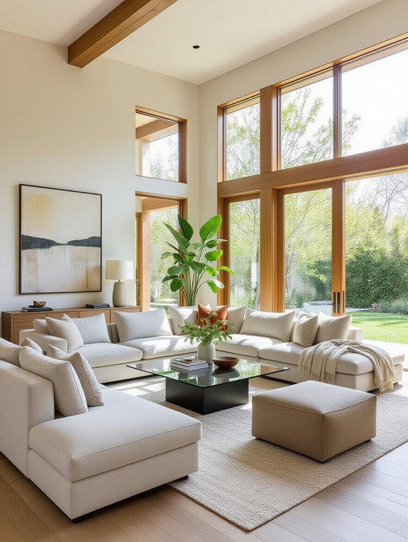 cozy connected open living