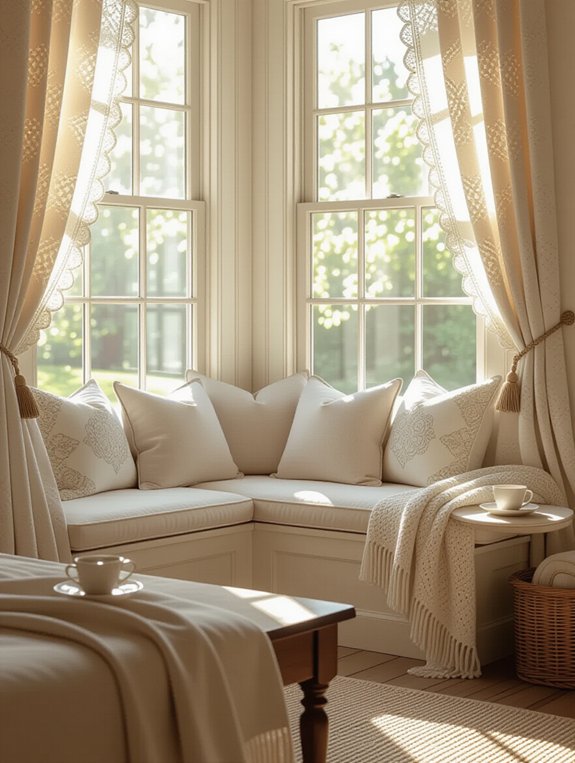 cozy elegant window bench