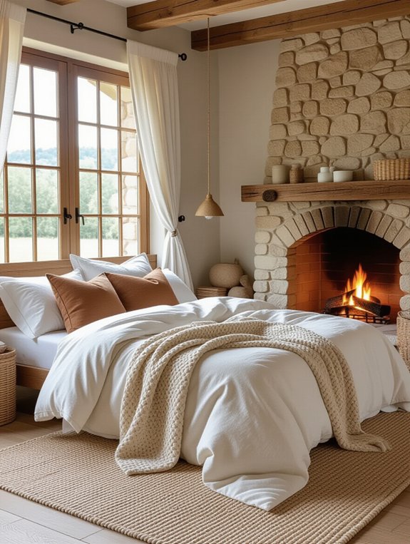 cozy fireplace bedroom charm