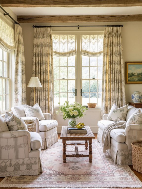 cozy floral window treatments
