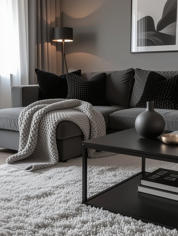 cozy grey and black layering