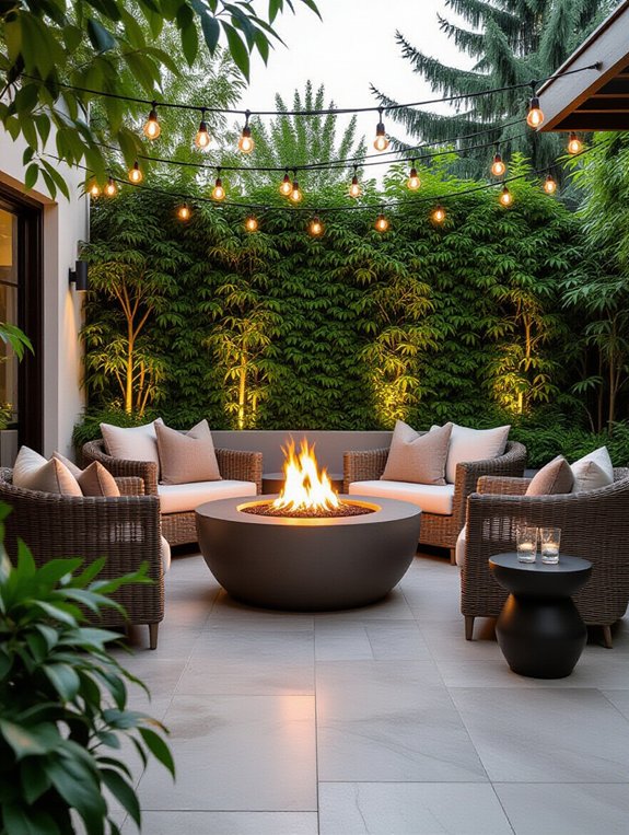 cozy modern outdoor fire pits