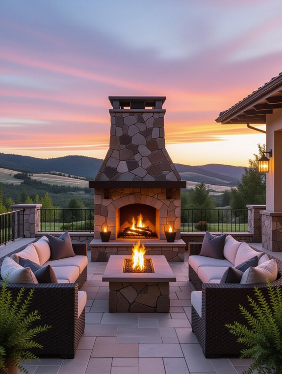 cozy outdoor fireplace experience
