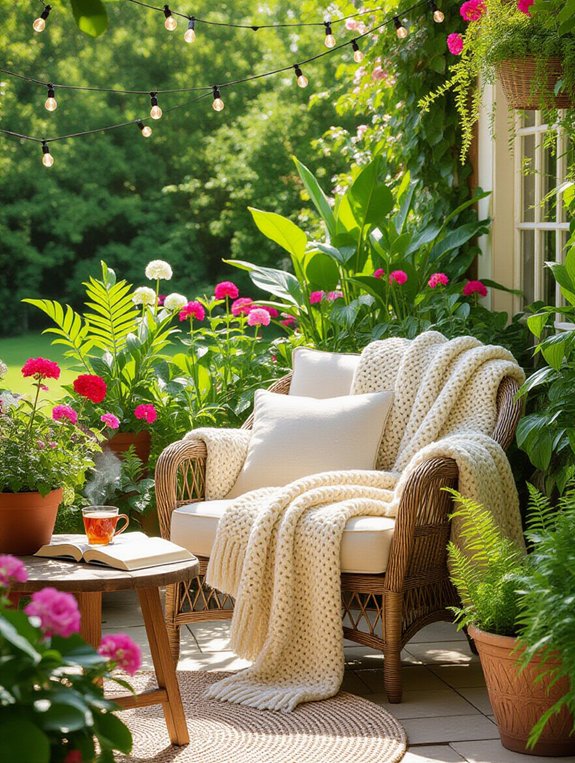 cozy outdoor reading space