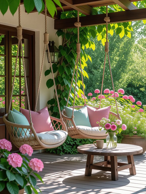 cozy outdoor swing seat