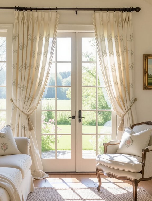 cozy pastel floral drapes