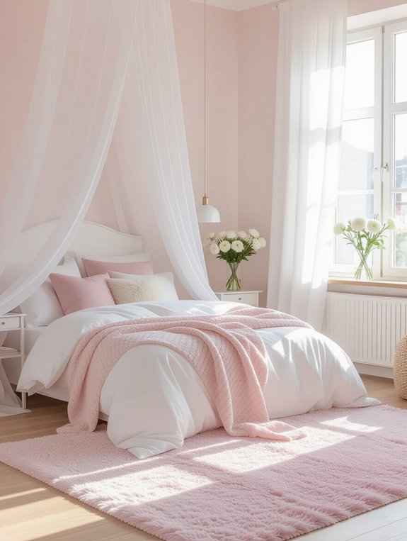 cozy pink layered rugs