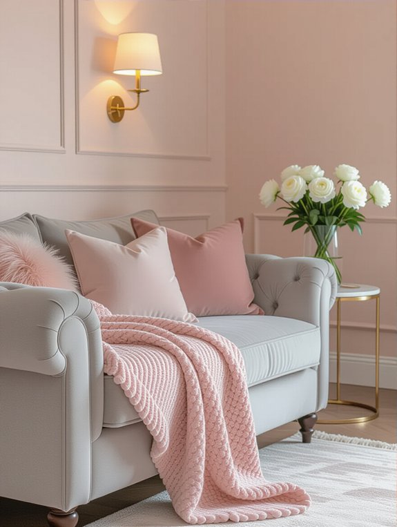 cozy pink throws enhance comfort