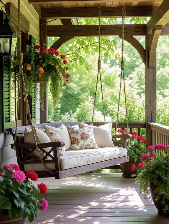 cozy porch swing retreat