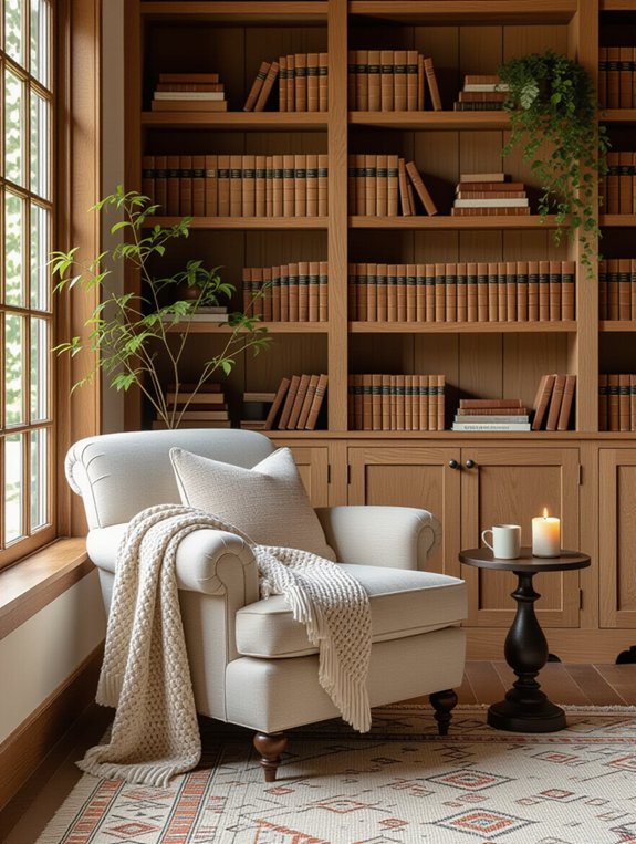 cozy reading corner setup