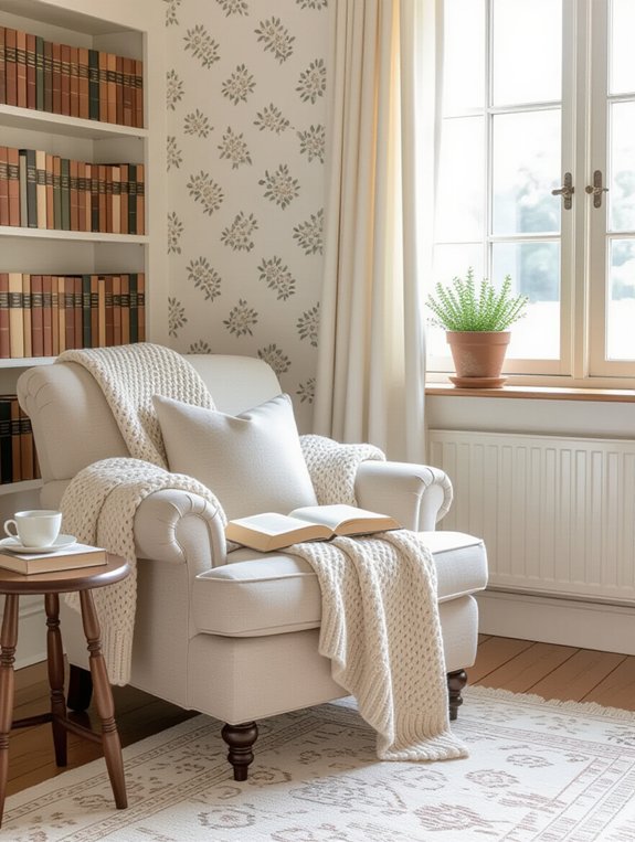 cozy reading nook setup