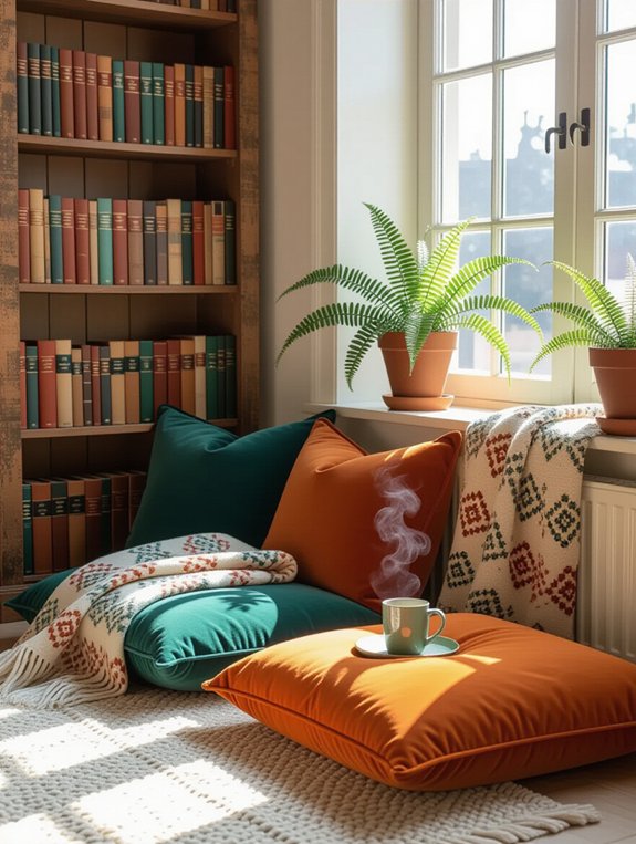 cozy reading nook setup