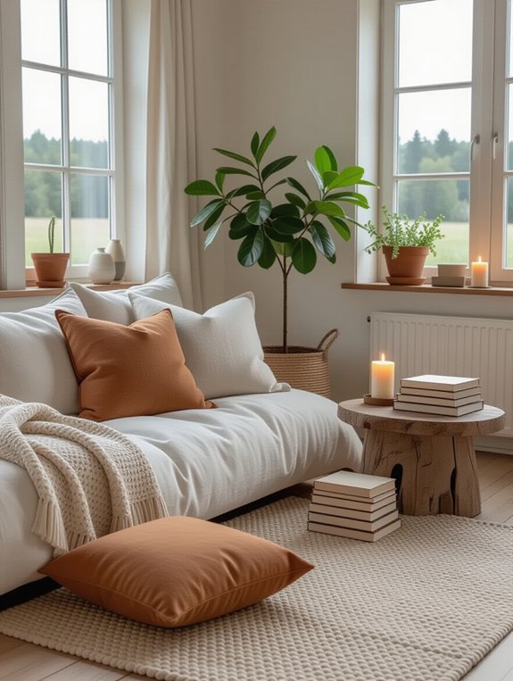 cozy reading nook setup