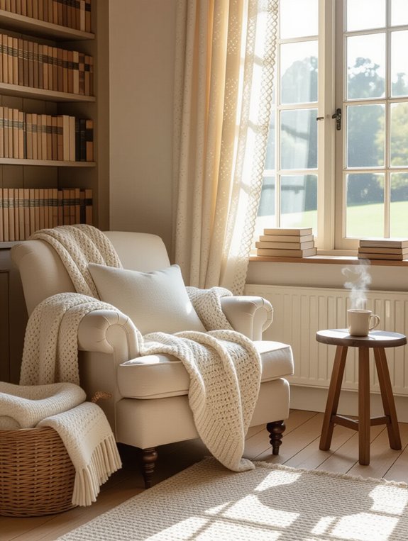 cozy reading nook setup