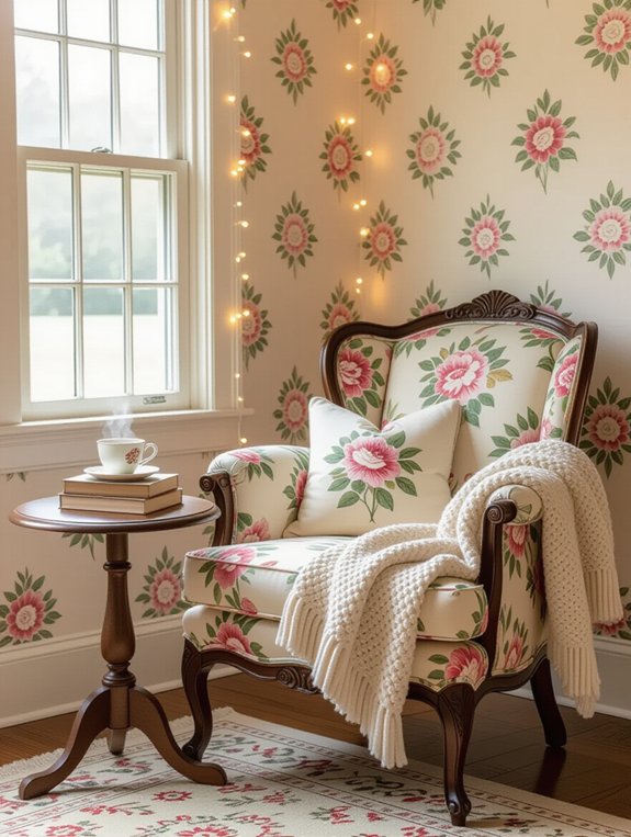 cozy retro reading nook