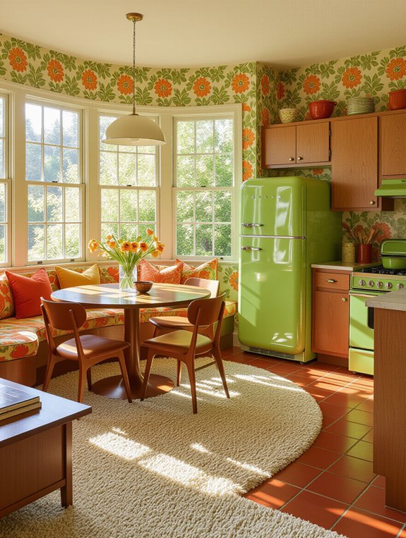 cozy retro sunken living room