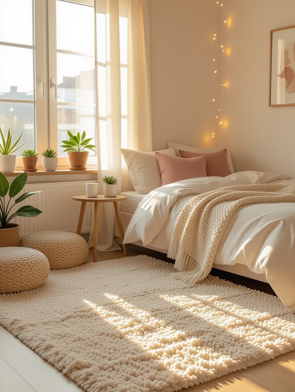 cozy rugs enhance warmth