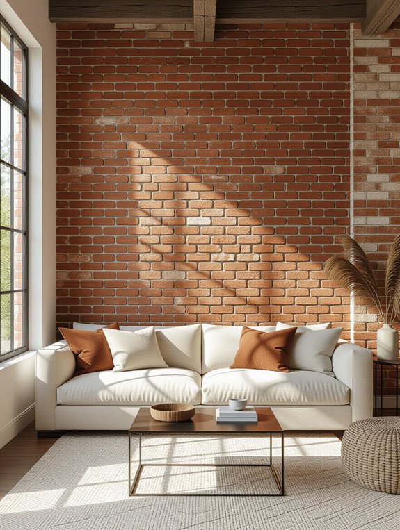cozy rustic brick walls