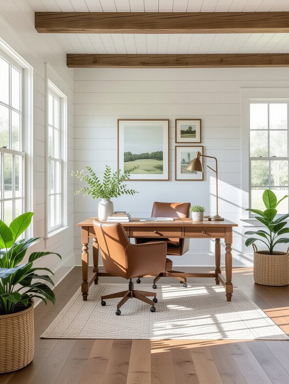 cozy rustic contemporary workspace