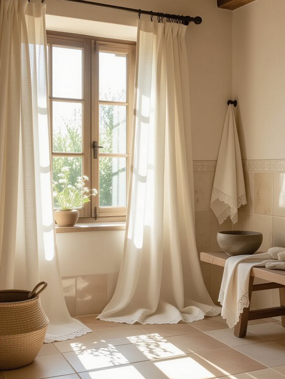 cozy rustic linen curtains