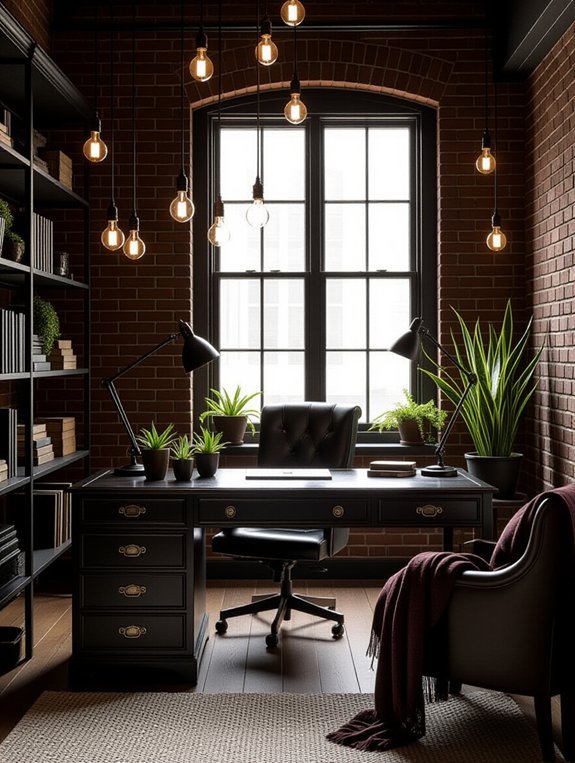 cozy rustic office design