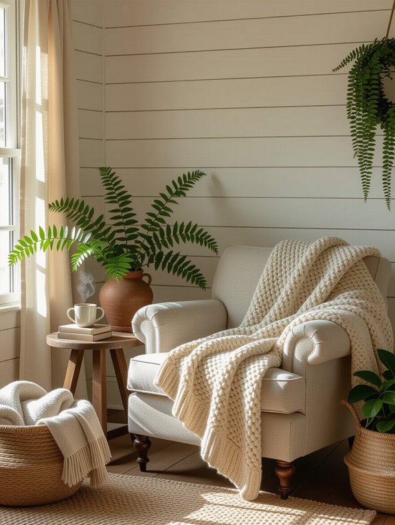 cozy rustic reading nook