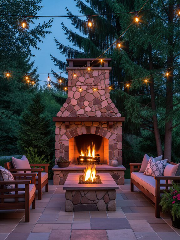 cozy rustic stone hearth