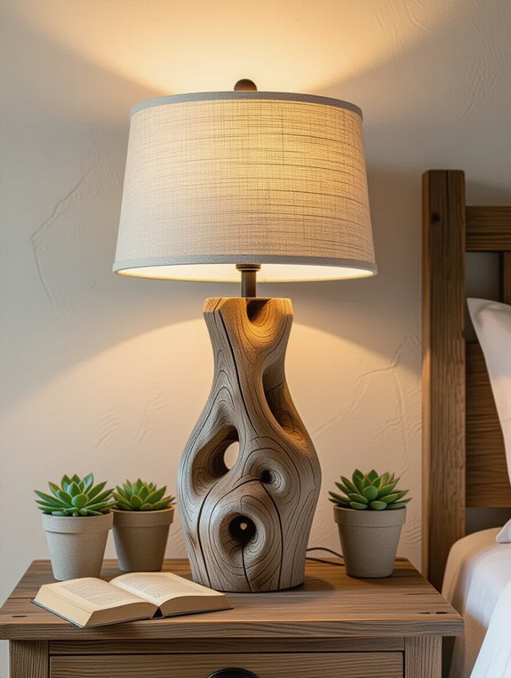 cozy rustic wooden lamps