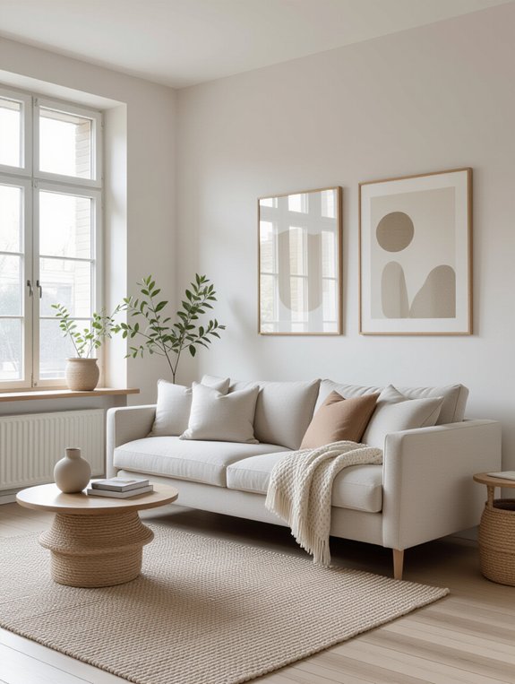 cozy scandinavian beige sofa