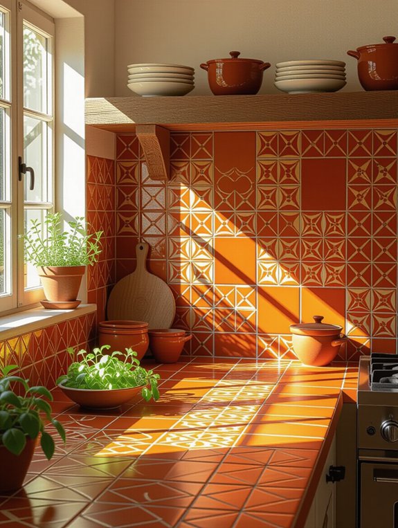 cozy terracotta kitchen warmth