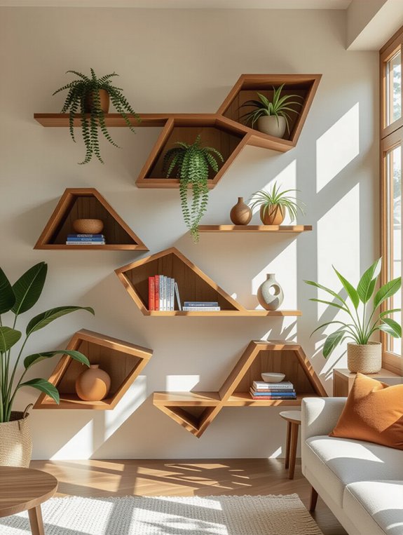 creative geometric shelving designs
