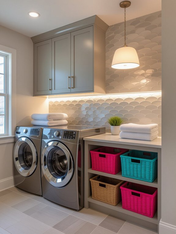 creative laundry room lighting