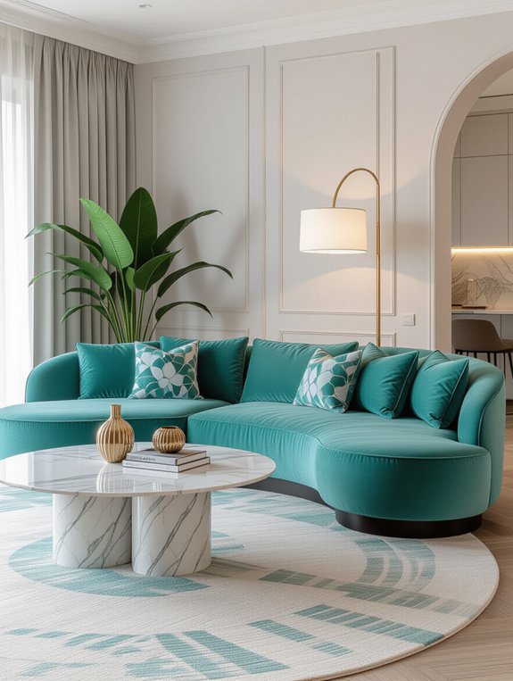 curved sofa enhances living space